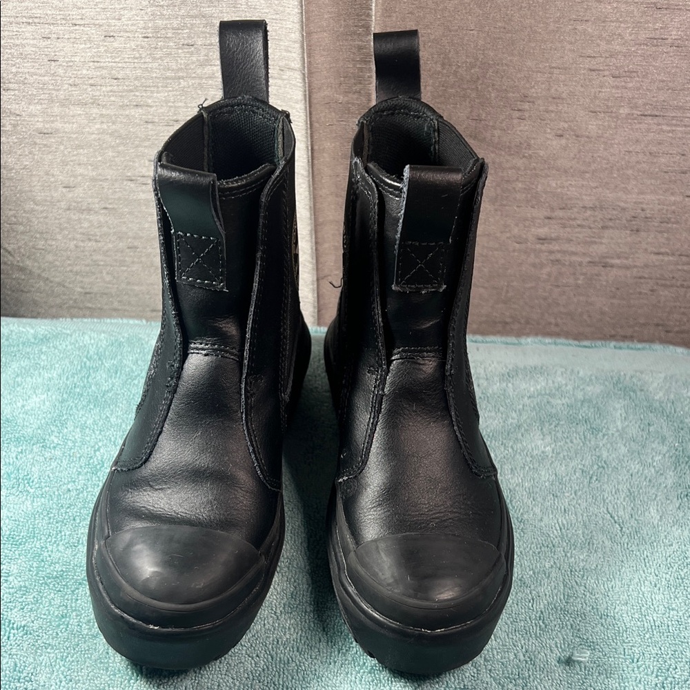 CONVERSE KIDS Black Leather Boots Size 13